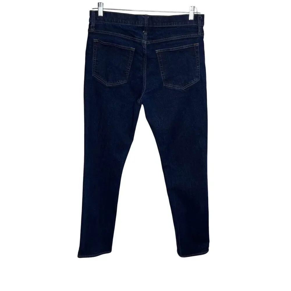 J.Crew Flex Straight Jeans Mens 35x34 Dark Wash Stretch Denim Re-Imagined